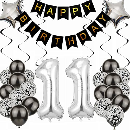 Kiwochy Luftballon 11. Geburtstag Dekoration Black and Silber Party Deko 11. Geburtstag Junge Party Deko 11 Geburtstag Mädchen Junge 11 Geburtstag Mädchen Deko Geschenk 11 jahre Geburtstag Deko Ballon Kiwochy Luftballon 11. Geburtstag Dekoration Black and Silber Party Deko 11. Geburtstag Junge Party Deko 11 Geburtstag Mädchen Junge 11 Geburtstag Mädchen Deko Geschenk 11 jahre Geburtstag Deko Ballon von Kiwochy