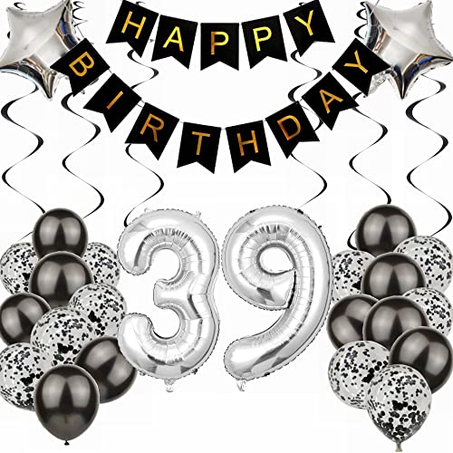 Kiwochy Luftballon 39. Geburtstag Dekoration Black and Silber Party Deko 39. Geburtstag Junge Party Deko 39 Geburtstag Männer Frauen 39 Geburtstag Männer Deko Geschenk 39 jahre Geburtstag Deko Ballon Kiwochy Luftballon 39. Geburtstag Dekoration Black and Silber Party Deko 39. Geburtstag Junge Party Deko 39 Geburtstag Männer Frauen 39 Geburtstag Männer Deko Geschenk 39 jahre Geburtstag Deko Ballon von Kiwochy