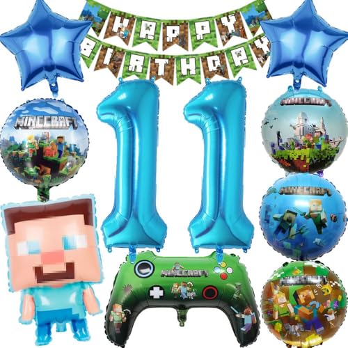 Kiwochy Pixel Luftballon Geburtstag Deko 11 Jahre Luftballon Miner Gamer Kindergeburtstag Jungen 11 Spiel Gamer Luftballon Videospiel Luftballon Set für Geburtstag Party Deko Luftballon Kiwochy Pixel Luftballon Geburtstag Deko 11 Jahre Luftballon Miner Gamer Kindergeburtstag Jungen 11 Spiel Gamer Luftballon Videospiel Luftballon Set für Geburtstag Party Deko Luftballon von Kiwochy
