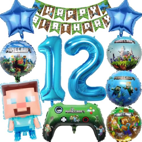 Kiwochy Pixel Luftballon Geburtstag Deko 12 Jahre Luftballon Miner Gamer Kindergeburtstag Jungen 12 Spiel Gamer Luftballon Videospiel Luftballon Set für Geburtstag Party Deko Luftballon Kiwochy Pixel Luftballon Geburtstag Deko 12 Jahre Luftballon Miner Gamer Kindergeburtstag Jungen 12 Spiel Gamer Luftballon Videospiel Luftballon Set für Geburtstag Party Deko Luftballon von Kiwochy
