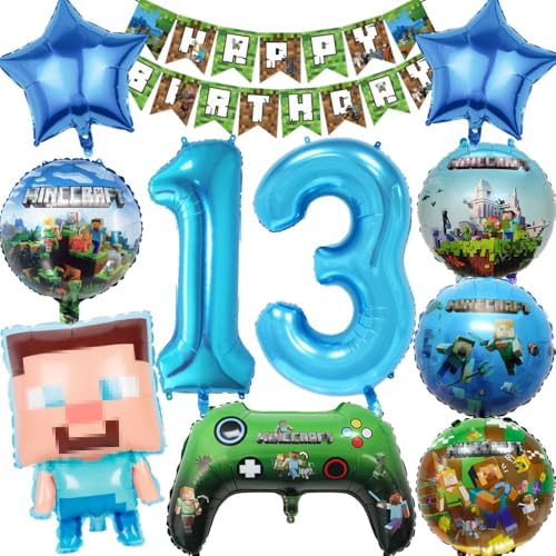 Kiwochy Pixel Luftballon Geburtstag Deko 13 Jahre Luftballon Miner Gamer Kindergeburtstag Jungen 13 Spiel Gamer Luftballon Videospiel Luftballon Set für Geburtstag Party Deko Luftballon Kiwochy Pixel Luftballon Geburtstag Deko 13 Jahre Luftballon Miner Gamer Kindergeburtstag Jungen 13 Spiel Gamer Luftballon Videospiel Luftballon Set für Geburtstag Party Deko Luftballon von Kiwochy