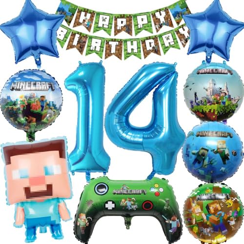 Kiwochy Pixel Luftballon Geburtstag Deko 14 Jahre Luftballon Miner Gamer Kindergeburtstag Jungen 14 Spiel Gamer Luftballon Videospiel Luftballon Set für Geburtstag Party Deko Luftballon Kiwochy Pixel Luftballon Geburtstag Deko 14 Jahre Luftballon Miner Gamer Kindergeburtstag Jungen 14 Spiel Gamer Luftballon Videospiel Luftballon Set für Geburtstag Party Deko Luftballon von Kiwochy