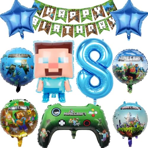 Kiwochy Pixel Luftballon Geburtstag Deko 8 Jahre Luftballon Miner Gamer Kindergeburtstag Jungen 8 Spiel Gamer Luftballon Videospiel Luftballon Set für Geburtstag Party Deko Luftballon Kiwochy Pixel Luftballon Geburtstag Deko 8 Jahre Luftballon Miner Gamer Kindergeburtstag Jungen 8 Spiel Gamer Luftballon Videospiel Luftballon Set für Geburtstag Party Deko Luftballon von Kiwochy