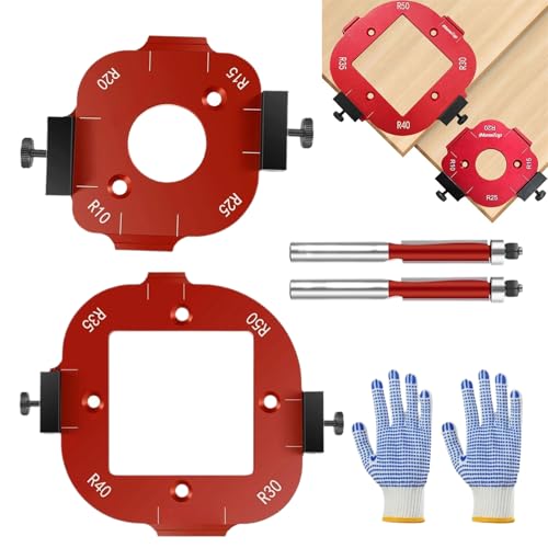Kixolazr Fräserschablonen für Holzbearbeitung, 2 x Eckradiusfräser-Bit-Schablonen, Fräsführungs-Set, Aluminium-Legierung, Hilfswerkzeug für Holzbearbeitung, , Positionierung, Klemmen Kixolazr Fräserschablonen für Holzbearbeitung, 2 x Eckradiusfräser-Bit-Schablonen, Fräsführungs-Set, Aluminium-Legierung, Hilfswerkzeug für Holzbearbeitung, , Positionierung, Klemmen von Kixolazr