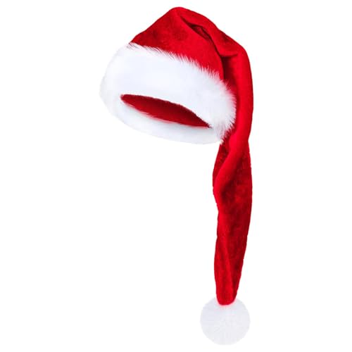 Kixolazr Super lange Weihnachtsmütze, Plüsch-Weihnachtsmannmütze, Unisex, Erwachsene, Cosplay-Kostüm, Weihnachtsmütze für Neujahrsfeiertage Kixolazr Super lange Weihnachtsmütze, Plüsch-Weihnachtsmannmütze, Unisex, Erwachsene, Cosplay-Kostüm, Weihnachtsmütze für Neujahrsfeiertage von Kixolazr