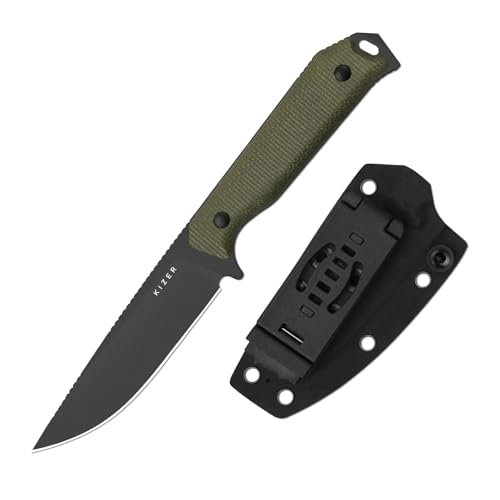 Kizer Begleiter Fix Outdoor Messer, 3,78" D2-Stahl Drop Point Klinge Jagdmesser mit Micarta Griff, Campingmesser mit Feststehender Klinge für Wanderungen Überleben, 1045MD3 Kizer Begleiter Fix Outdoor Messer, 3,78" D2-Stahl Drop Point Klinge Jagdmesser mit Micarta Griff, Campingmesser mit Feststehender Klinge für Wanderungen Überleben, 1045MD3 von Kizer