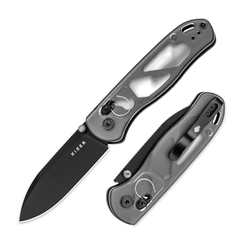 Kizer Drop Bear EDC-Taschenmesser, 2,97" Nitro-V Klinge Acryl Griff Klappmesser mit Daumenschraubenöffner, Clutch Lock EDC-Messer für Männer Frauen Geschenk V3619A9 von Kizer