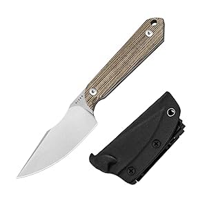 Kizer Mini Harpoon Feststehende Klinge Messer mit Scheide, AEB-L Klinge Jagdmesser mit Micarta Griff, Kleines EDC Messer mit Fester Klinge für Camping, Wandern, Survival 1040S7 von Kizer