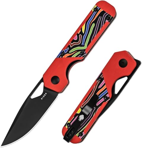 Kizer Mini Militaw Klappmesser, 2,82 Zoll Nitro V-Klinge Taschenmesser, Mehrfarbig G10-Griff, Kleines EDC-Messer mit Taschenclip, Camping-Jagdmesser für Männer und Frauen, Geschenk V3634SA2 Kizer Mini Militaw Klappmesser, 2,82 Zoll Nitro V-Klinge Taschenmesser, Mehrfarbig G10-Griff, Kleines EDC-Messer mit Taschenclip, Camping-Jagdmesser für Männer und Frauen, Geschenk V3634SA2 von Kizer