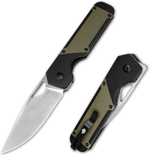 Kizer Mini Militaw Taschenmesser für EDC, 2,82'' D2 Klinge Klappmesser, schwarz & grün G10 Griff kleine EDC-Messer mit Taschenclip, Camping Jagdmesser für Männer Frauen Geschenk V3634SM1 Kizer Mini Militaw Taschenmesser für EDC, 2,82'' D2 Klinge Klappmesser, schwarz & grün G10 Griff kleine EDC-Messer mit Taschenclip, Camping Jagdmesser für Männer Frauen Geschenk V3634SM1 von Kizer