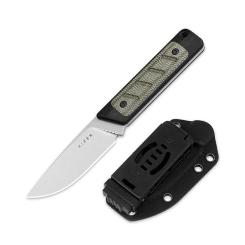 Kizer Smolt Feststehendes Klinge Messer, 2,93 Zoll 14C28N Feststehende Klinge mit Schwarzer und Grüner G10 & Micarta Griff, Drop Point Kleines Messer mit Scheide für Camping Wandern 1063A6 Kizer Smolt Feststehendes Klinge Messer, 2,93 Zoll 14C28N Feststehende Klinge mit Schwarzer und Grüner G10 & Micarta Griff, Drop Point Kleines Messer mit Scheide für Camping Wandern 1063A6 von Kizer