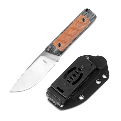 Kizer Smolt Feststehendes Messer mit Scheide, 2,93” 154CM Stahl Micarta & Mkuruti Griff, Drop-Point Festmesser, Kompaktes EDC Messer für Männer und Frauen, Camping Taschenmesser 1063C1 von Kizer