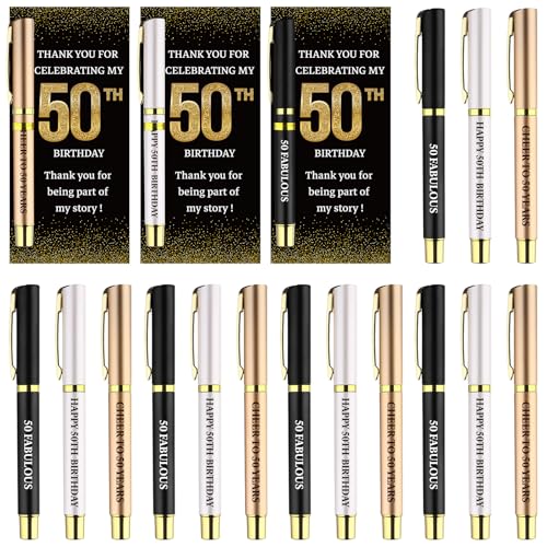 24 Sets 50. Geburtstag Gastgeschenke für Gäste Cheer to 50 Years Kugelschreiber und Dankeskarten, Geschenkideen zum 50. Geburtstag, Souvenirs für Männer und Frauen, 50 Jahre altes Geschenk, Jahrestag 24 Sets 50. Geburtstag Gastgeschenke für Gäste Cheer to 50 Years Kugelschreiber und Dankeskarten, Geschenkideen zum 50. Geburtstag, Souvenirs für Männer und Frauen, 50 Jahre altes Geschenk, Jahrestag von Kklolai