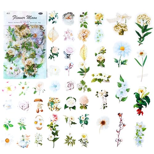 100 Stück Blumen Scrapbooking Aufkleber, Vintage Dekorative Aufkleber, Transparente Pflanzen Sticker, Natürlich Blumenaufkleber, Flower Stickers für DIY Scrapbook, Fotoalben, Planer, Kalender, Notizbu 100 Stück Blumen Scrapbooking Aufkleber, Vintage Dekorative Aufkleber, Transparente Pflanzen Sticker, Natürlich Blumenaufkleber, Flower Stickers für DIY Scrapbook, Fotoalben, Planer, Kalender, Notizbu von KkvoGmle