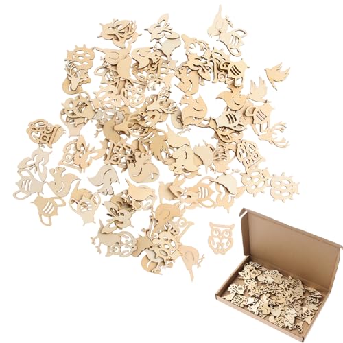 100 Stück Holzscheiben, Wald Tiere Formen Holz zum Basteln Bemalen, Klein Naturholzscheiben Holzstücke, Holz Anhänger Deko für Streudeko, Tischdeko, DIY Weihnachtsdeko, Kunsthandwerk, Kartonverpackung 100 Stück Holzscheiben, Wald Tiere Formen Holz zum Basteln Bemalen, Klein Naturholzscheiben Holzstücke, Holz Anhänger Deko für Streudeko, Tischdeko, DIY Weihnachtsdeko, Kunsthandwerk, Kartonverpackung von KkvoGmle