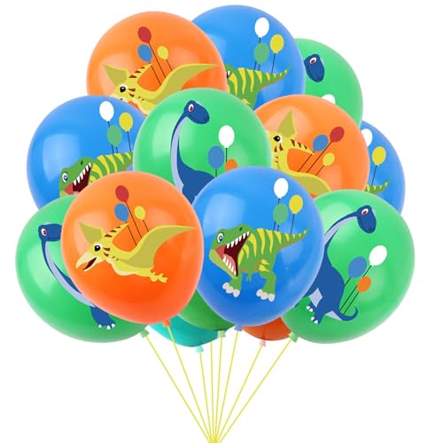 15 Stück Dinosaurier-Latex-Luftballons, 30,5 cm, Grün, Orange, Blaugrün, Blau, Dino Helium-Luftballons, Jurassic-Dinosaurier-Thema, Party-Dekorationen für Kinder, Jungen, Dinosaurier, 15 Stück Dinosaurier-Latex-Luftballons, 30,5 cm, Grün, Orange, Blaugrün, Blau, Dino Helium-Luftballons, Jurassic-Dinosaurier-Thema, Party-Dekorationen für Kinder, Jungen, Dinosaurier, von KkvoGmle