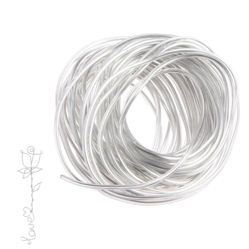 3mm x 10m Basteldraht, Draht zum Basteln, Schmuckdraht Aluminiumdraht Bindedraht Modellierdraht, Silber Basteldraht für Dekoteile, DIY-Skulpturen, Kranzherstellung 3mm x 10m Basteldraht, Draht zum Basteln, Schmuckdraht Aluminiumdraht Bindedraht Modellierdraht, Silber Basteldraht für Dekoteile, DIY-Skulpturen, Kranzherstellung von KkvoGmle