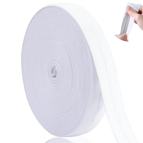 5 Meter Gummiband zum Nähen, Stretchband zum Nähen von Gummibändern, 35mm Stretch Gummiband Breit, Flache elastische Bänder für DIY Handwerk, Weiß Flache Elastische Bänder von KkvoGmle