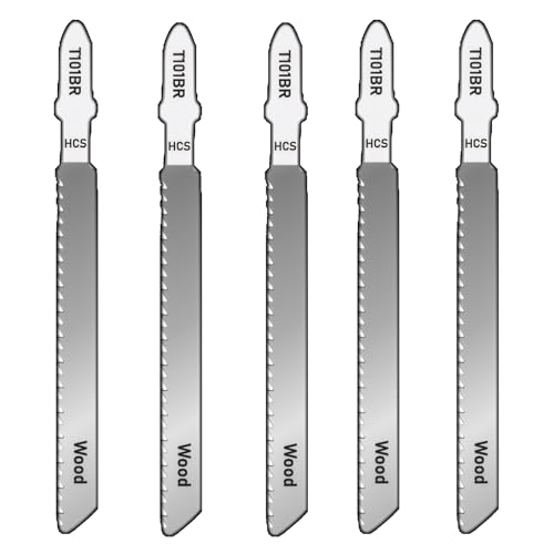 5 Stück Stichsägeblätter Clean for Wood, präzisionsgeschliffener Hartstahl für reißfreie Schnitte in Weichholz, Laminat und kunststoffbeschichteten Platten von KkvoGmle