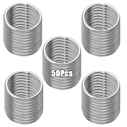 50 Stück Spaltringe, 8 mm Metall-Schlüsselanhänger, Mini-Sprungringe, kleiner Schlüsselring für Schmuck, Halsketten, Armbänder, Ohrringe, Basteln 50 Stück Spaltringe, 8 mm Metall-Schlüsselanhänger, Mini-Sprungringe, kleiner Schlüsselring für Schmuck, Halsketten, Armbänder, Ohrringe, Basteln von KkvoGmle