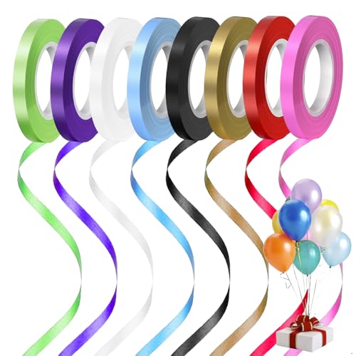 8 Rollen Curling Ballon Ringelband, Luftballons Dekoration Band Geschenkbänder Multicolor Balloon String Roll für Hochzeit, Ballon, Weihnachten, Bögen, Geschenkverpackung von KkvoGmle