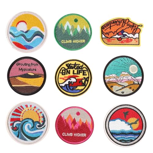 9 Stücke Patches Set, Geeignet für Kinder und Erwachsene, Random Assorted Decorative Patches, aufnäher Ideal für T-Shirt Jeans Westen Hüte Rucksack Kleidung Kissen Zelt von KkvoGmle