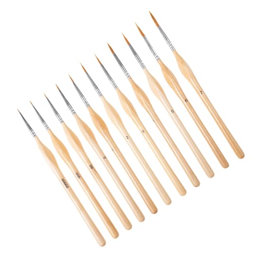 11pcs Feindetails Pinsel Miniaturbürsten Für Acryl Aquarell Gouache Öl Gesichtsmalerei Modell Figurinen von Klaisy