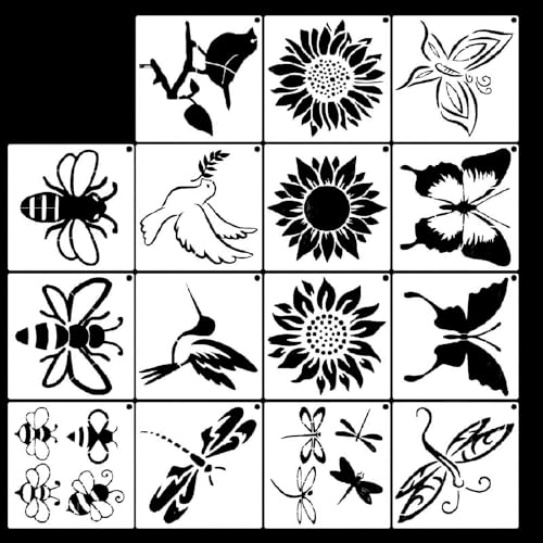 15 Stück ausgehöhlte Schmetterlings-PET-Schablonen, wiederverwendbar, Zeichenschablonen für Malerei, Bastelprojekte, Wandkunst und Heimdekoration, Malschablonen-Set von Klaisy