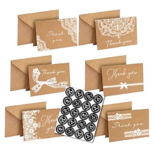 18pcs Vielen Dank Karten Mit Passender Umschlag Und Aufkleber Für Hochzeitspitzen Begrüßungskarte 4x6inch Danke Karten von Klaisy