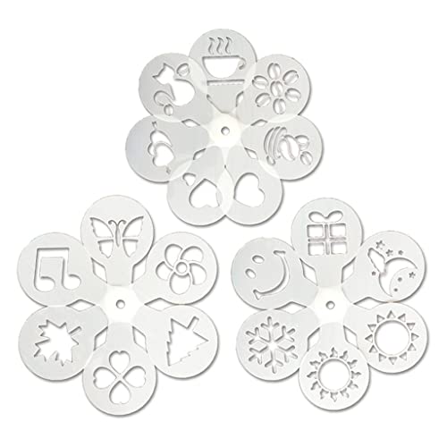 19pcs Kaffee Dekorieren Schablonen Latte Kunstform Zeichnungsvorlage Kuchen Werkzeuge von Klaisy