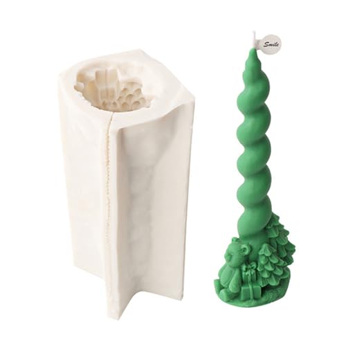3D-Weihnachtsmann-Form, Säulenkegel, Elch, Schneemann, Baum, Silikon, Kristall, Epoxidharz, Ornament von Klaisy