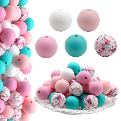 50 Stück Abstandshalter, bunte Armbänder, Perlen, Silikon, Schmuckherstellung, Zubehör für Halsketten-Abstandshalter 50 Stück Abstandshalter, bunte Armbänder, Perlen, Silikon, Schmuckherstellung, Zubehör für Halsketten-Abstandshalter von Klaisy