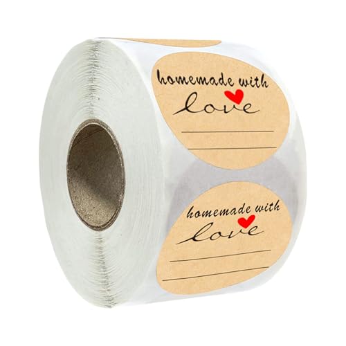 500 PCS Klebstoff Brauner Rundaufkleber Zum Schreiben Von Organisieren Und Kennzeichnungen Mit Kranz Designs Canning Jar Etiketten von Klaisy