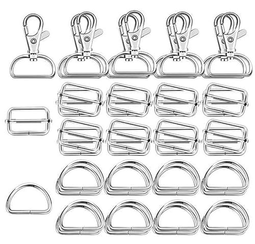60 Stück Metall-Schlüsselanhänger Bulk mit Schlüsselanhänger, praktische Haken, D-Ringe und Schiebeschnallen für Handtasche, Tasche, Ornament, Schlüsselanhänger-Befestigung 60 Stück Metall-Schlüsselanhänger Bulk mit Schlüsselanhänger, praktische Haken, D-Ringe und Schiebeschnallen für Handtasche, Tasche, Ornament, Schlüsselanhänger-Befestigung von Klaisy