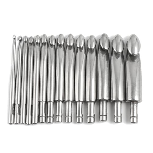 Ergonomische Edelstahl-Häkelnadeln für Erwachsene und Kinder, großes Häkelnadel-Set, große Metall-Häkelnadel für dickes Garn Ergonomische Edelstahl-Häkelnadeln für Erwachsene und Kinder, großes Häkelnadel-Set, große Metall-Häkelnadel für dickes Garn von Klaisy