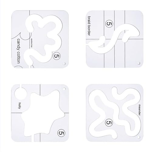 Freemotion Quilt-Lineal, transparent, Acryl, Quilt-Vorlagen, Quilter, Lineale, Nähmaschine, Patchwork-Lineal, Schablonen, 4 Stück Freemotion Quilt-Lineal, transparent, Acryl, Quilt-Vorlagen, Quilter, Lineale, Nähmaschine, Patchwork-Lineal, Schablonen, 4 Stück von Klaisy