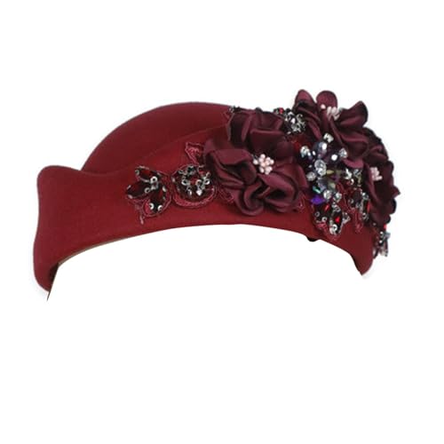 Klaisy 1. Britisch inspirierter bestickter Hut, verstellbar, Unisex-Design, Schmuckstein-Details, leicht, 11 Farben, bestickt für Damen von Klaisy