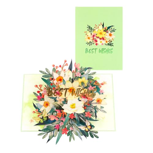 Klaisy 3D Popup Grußkarte Mit Farbenfrohen Blumenklapppapier Segenkarte Mit Umschlag Handgefertigtem Muttertag Geschenk von Klaisy
