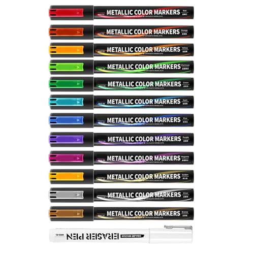 Klaisy Modell Reparaturfarben Stifte Metallic Marker Pinselstift Mit Leuchtenden Farben Und Einfacher Steuerung Für Craft Model Project Making von Klaisy