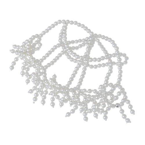 Klaisy Moderne funkelnde Perlenkappen, Haarschmuck, Braut-Kopfschmuck, Party, volle Perlen, Quasten, Hut, auffälliger Haarschmuck, Vintage-Kopfbedeckung von Klaisy