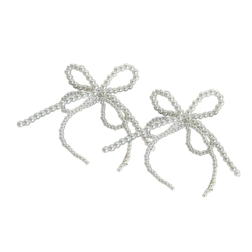 Klaisy Modische Schuhschnalle mit Schleife, mit Perlen, Schuhclip, Anhänger, Haar-Accessoire, Schuh-Dekoration für Heimwerker, Schleifen-Charm Klaisy Modische Schuhschnalle mit Schleife, mit Perlen, Schuhclip, Anhänger, Haar-Accessoire, Schuh-Dekoration für Heimwerker, Schleifen-Charm von Klaisy