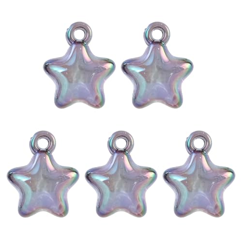 Set Von 5 Farbenfrohen Acrylanhängen Creative Star Handwerkszubehör Für Schmuckherstellung Und Dekoration Acrylhandwerksvorräte von Klaisy