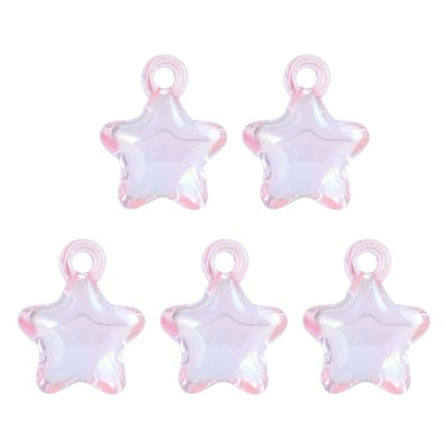 Set Von 5 Farbenfrohen Acrylanhängen Creative Star Handwerkszubehör Für Schmuckherstellung Und Dekoration Acrylhandwerksvorräte von Klaisy