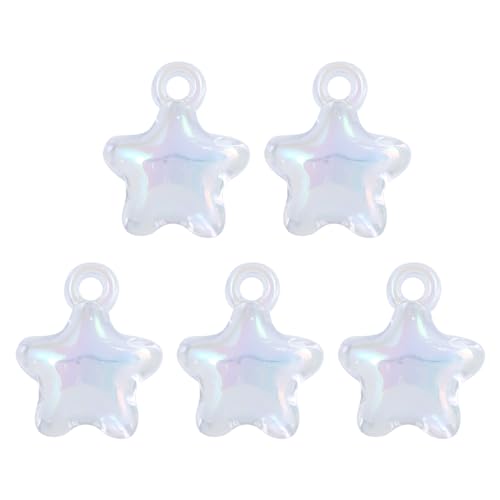 Set Von 5 Farbenfrohen Acrylanhängen Creative Star Handwerkszubehör Für Schmuckherstellung Und Dekoration Acrylhandwerksvorräte von Klaisy