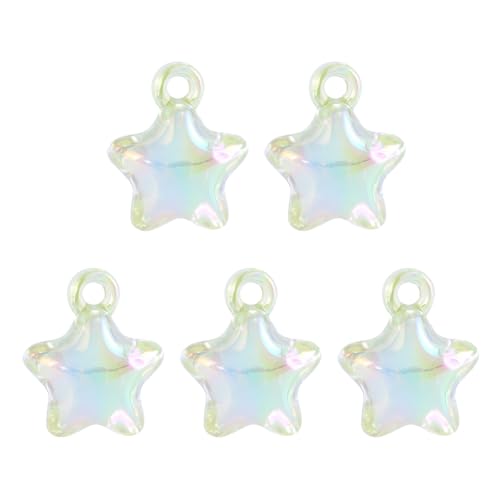 Set Von 5 Farbenfrohen Acrylanhängen Creative Star Handwerkszubehör Für Schmuckherstellung Und Dekoration Acrylhandwerksvorräte von Klaisy