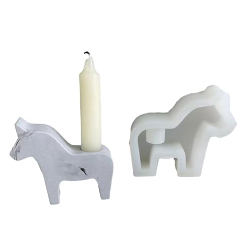 Silikonform für Kerzenständer in Pferdeform, Beton, Zement, Gips, Tierhalter, Epoxidharz-Ständer von Klaisy