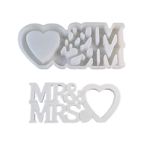 Wortschild-Dekorationen, Kristall, Epoxidharz, Tischdekoration, Hochzeitsdekoration, Schild "Mr & Mrs" von Klaisy