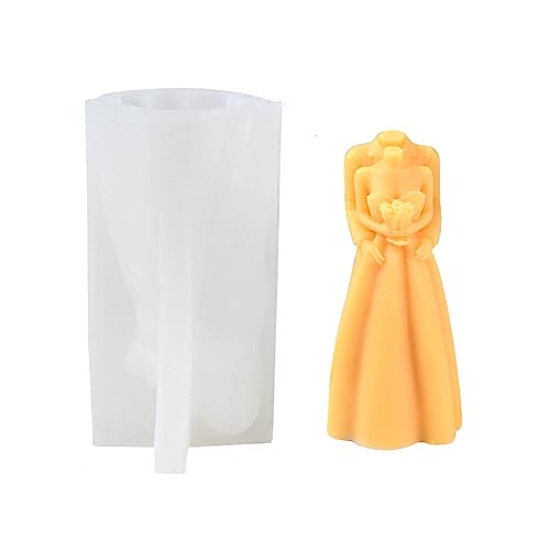 Wunderschön gearbeitete Wachsform für Hochzeit, flexible Silikonform, schöne Hochzeitskleid-Form von Klaisy