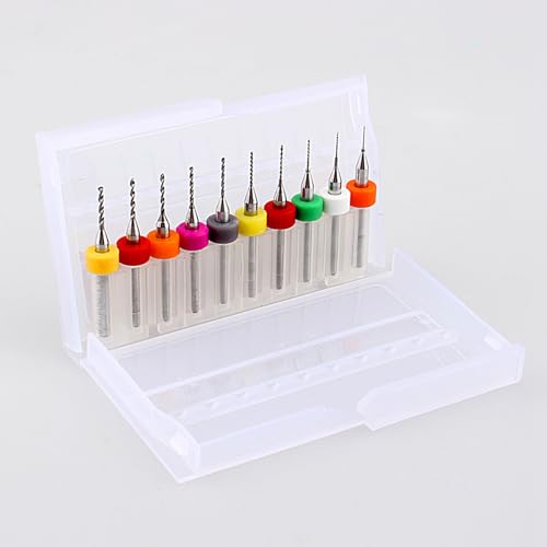 KLANATA MICRO MINI-DRILE-BITS SET 10 PCS CARBID MICRO-DRILE-BITS, 0,3-1,2 mm, Großreste Der Entladungsraum für die Leiterplatte der Leiterplatte, Carbid-Gravur des Wolframs von Klanata