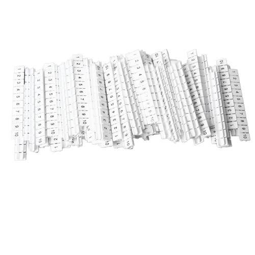 Klanata 100pcs Terminalmarker -Streifen, UK6N -Terminalblockmarker -Streifen, Nummern 1 bis 10, hitzebeständige Nylonbezeichnungen, Markierungsmarke Marke, drücken Sie die von Klanata